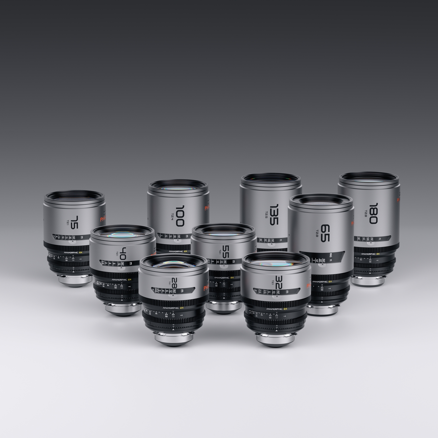 DZOFilm Pavo – Série de Objetivas Anamórficas 2X Super 35 (28mm – 180mm | T2.1–T2.8 | Blue & Neutral)